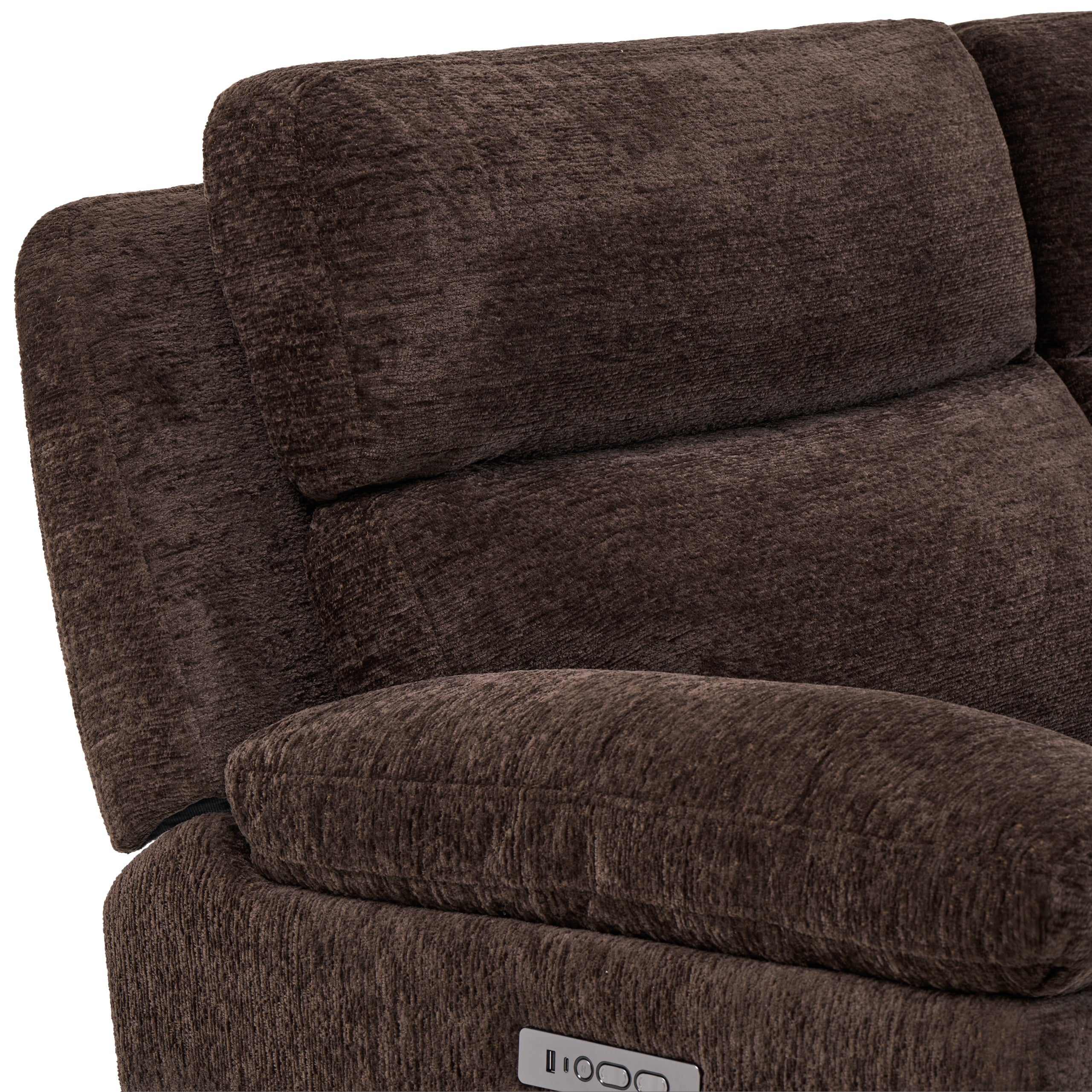 Gatlin 3PC Brown Fabric Dual-Power Sofa