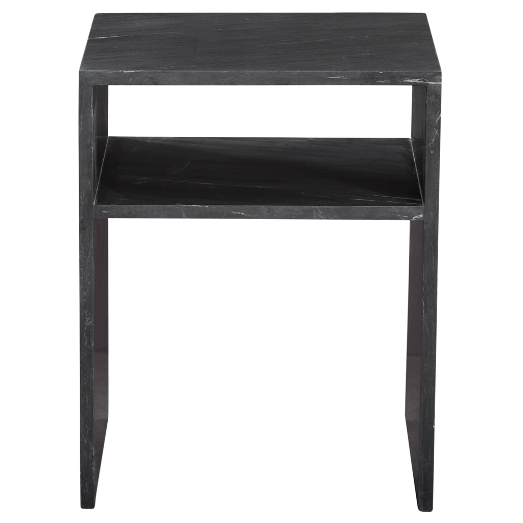 Casey Black Marquina Marble End Table