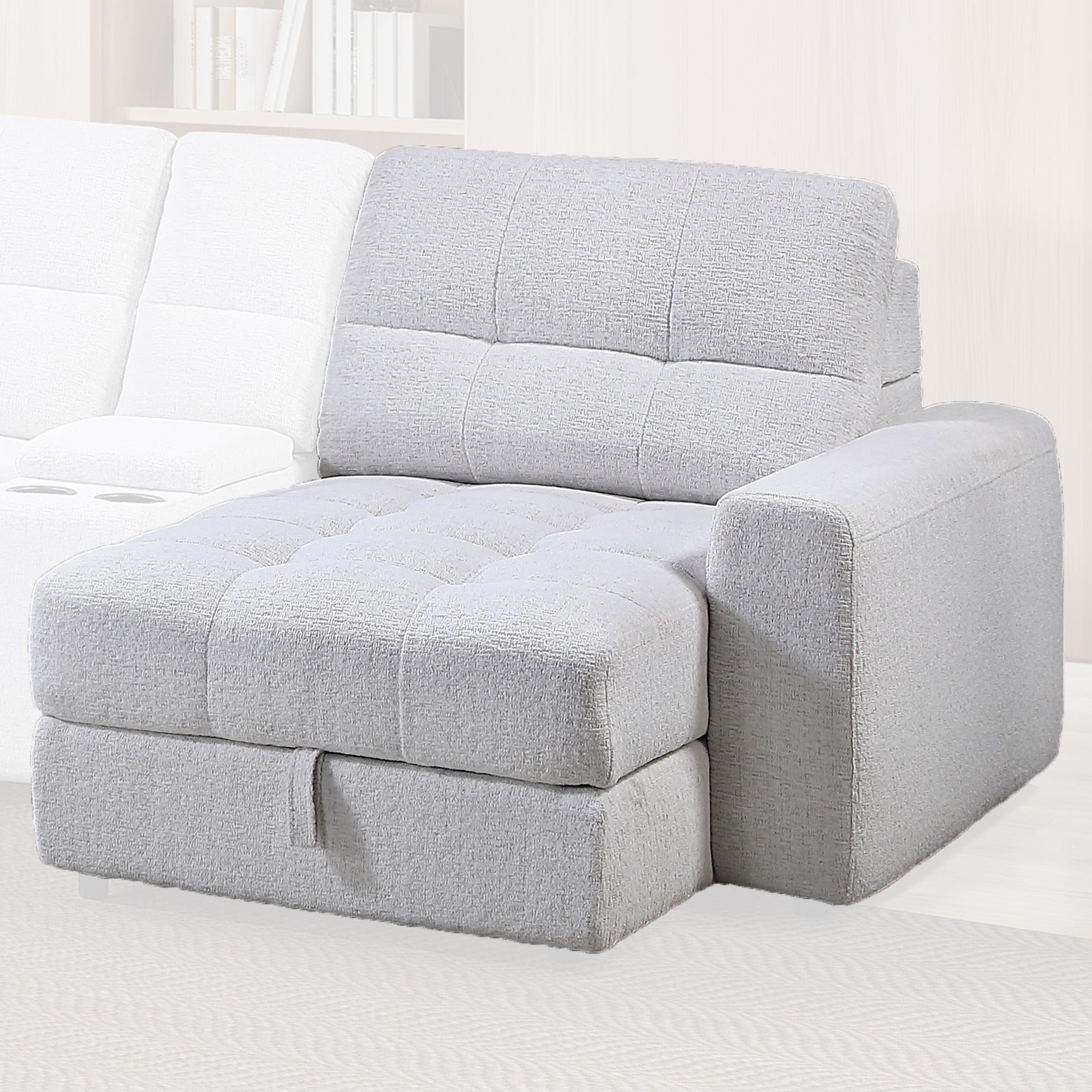 Snyder White RAF Chaise with Storage