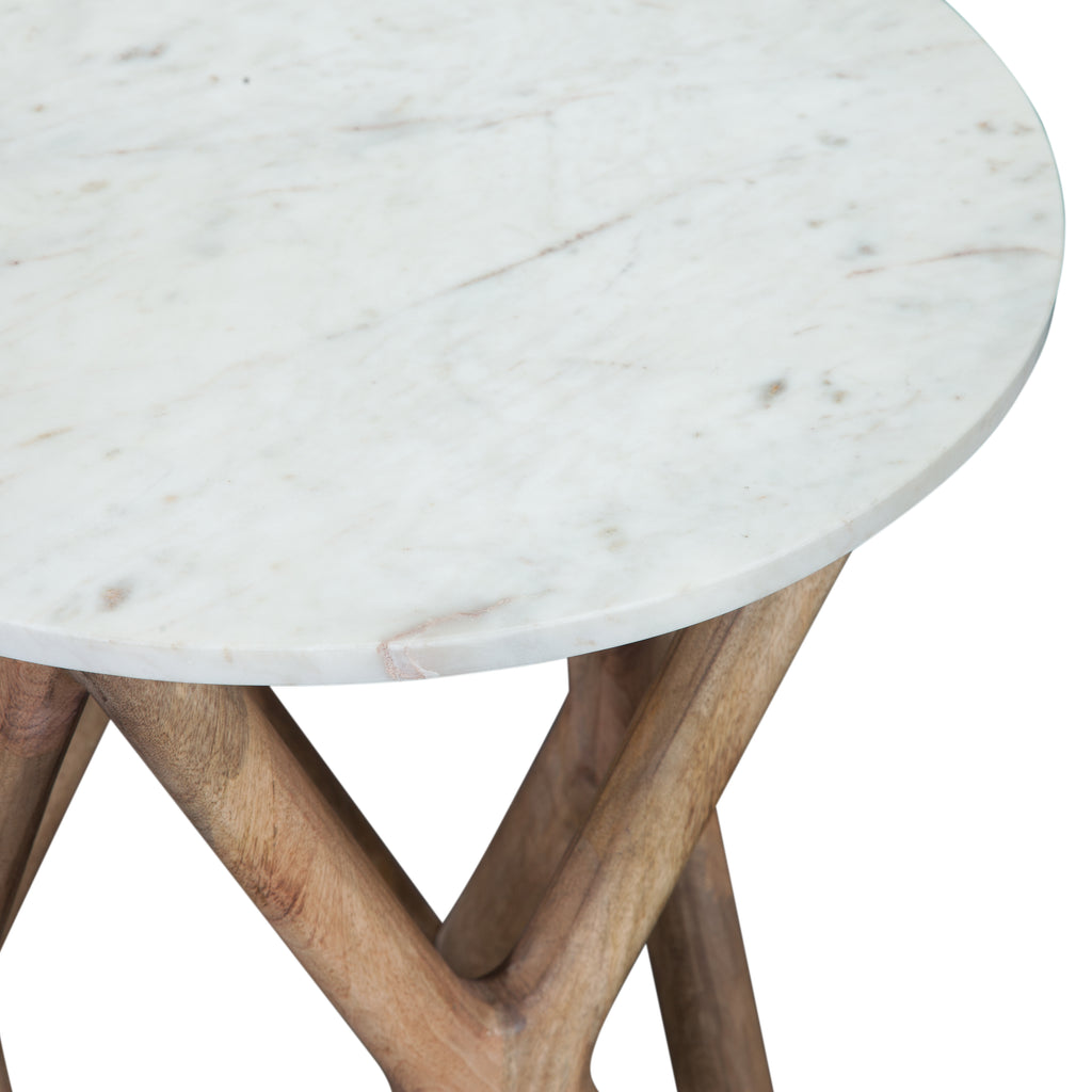 Wyman Banswara White Marble Top End Tbl