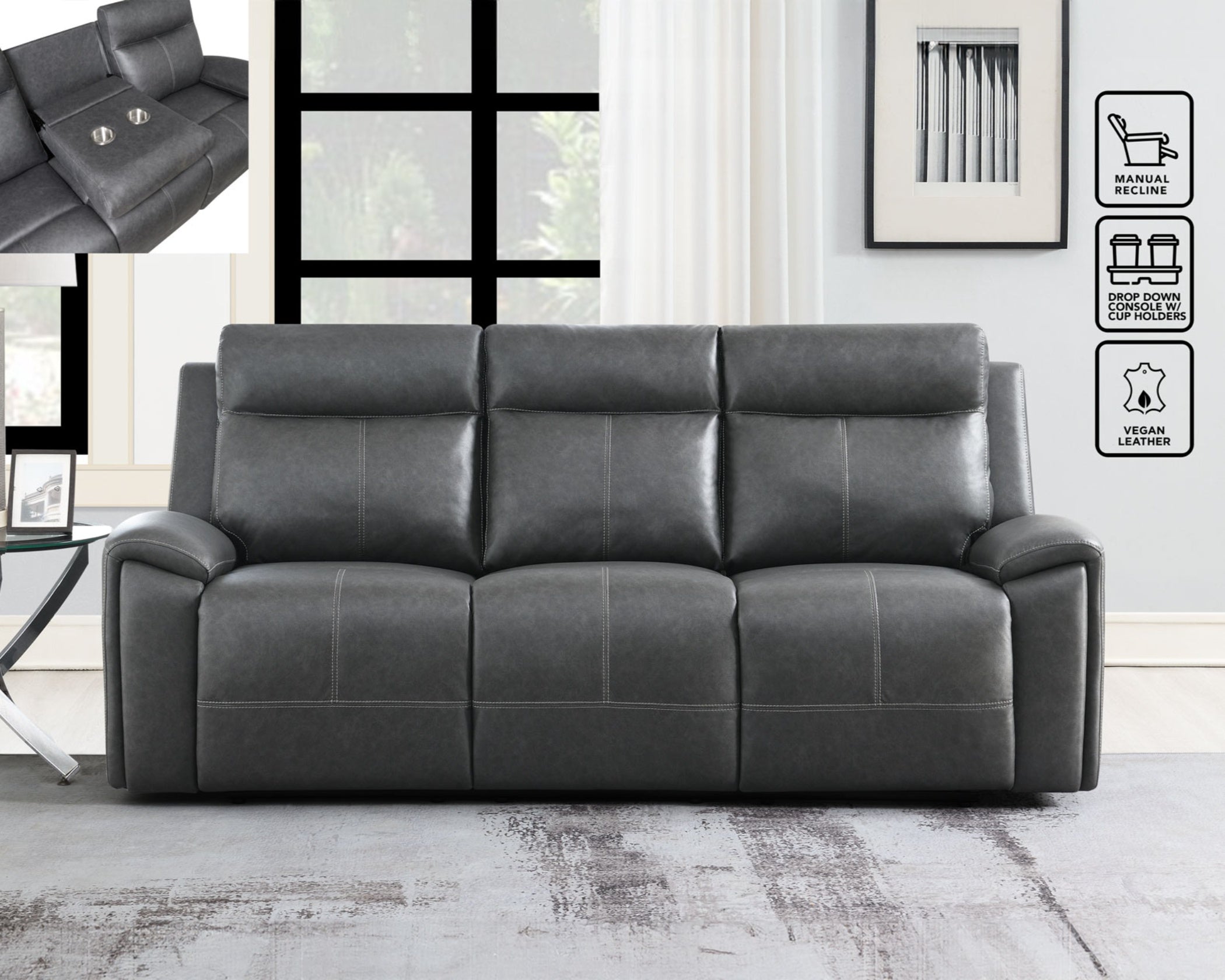 Gaston Grey Recliner Only