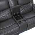 Luna Charcoal Power Console Loveseat