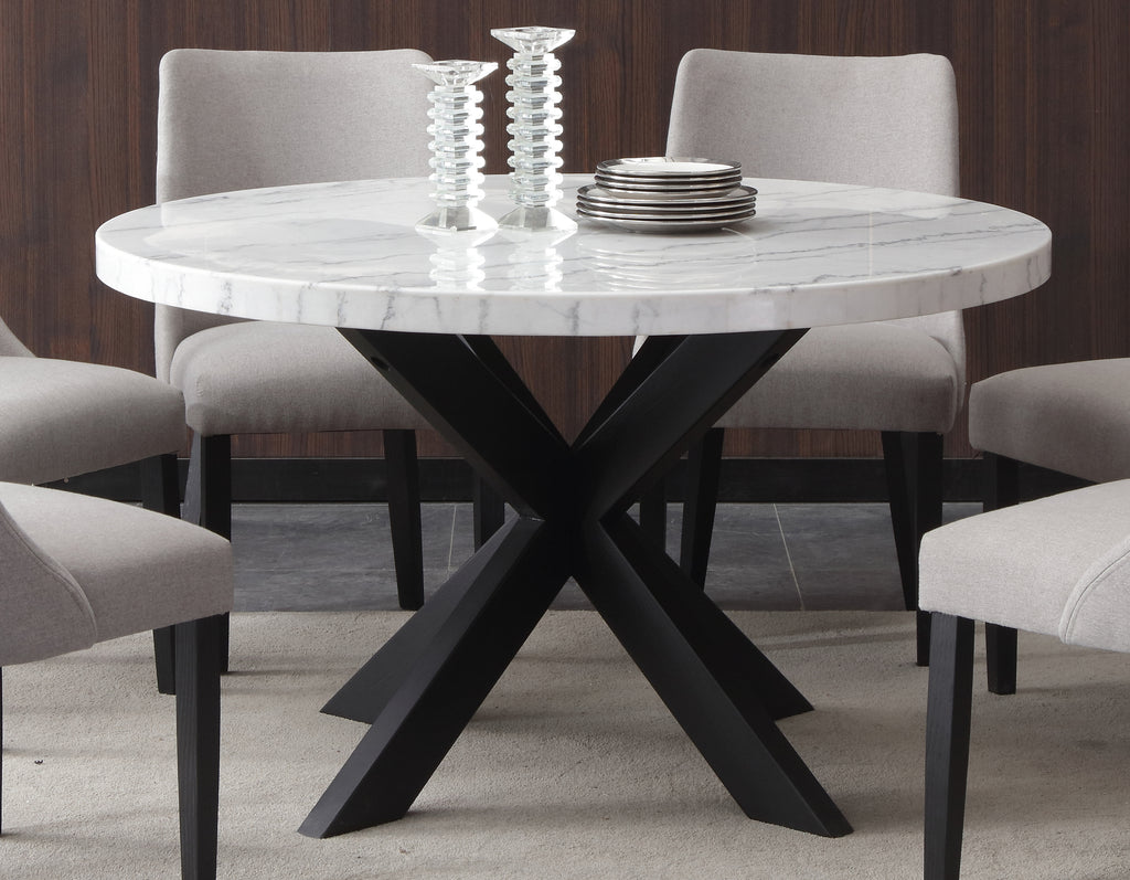 Xena White Marble Top Round