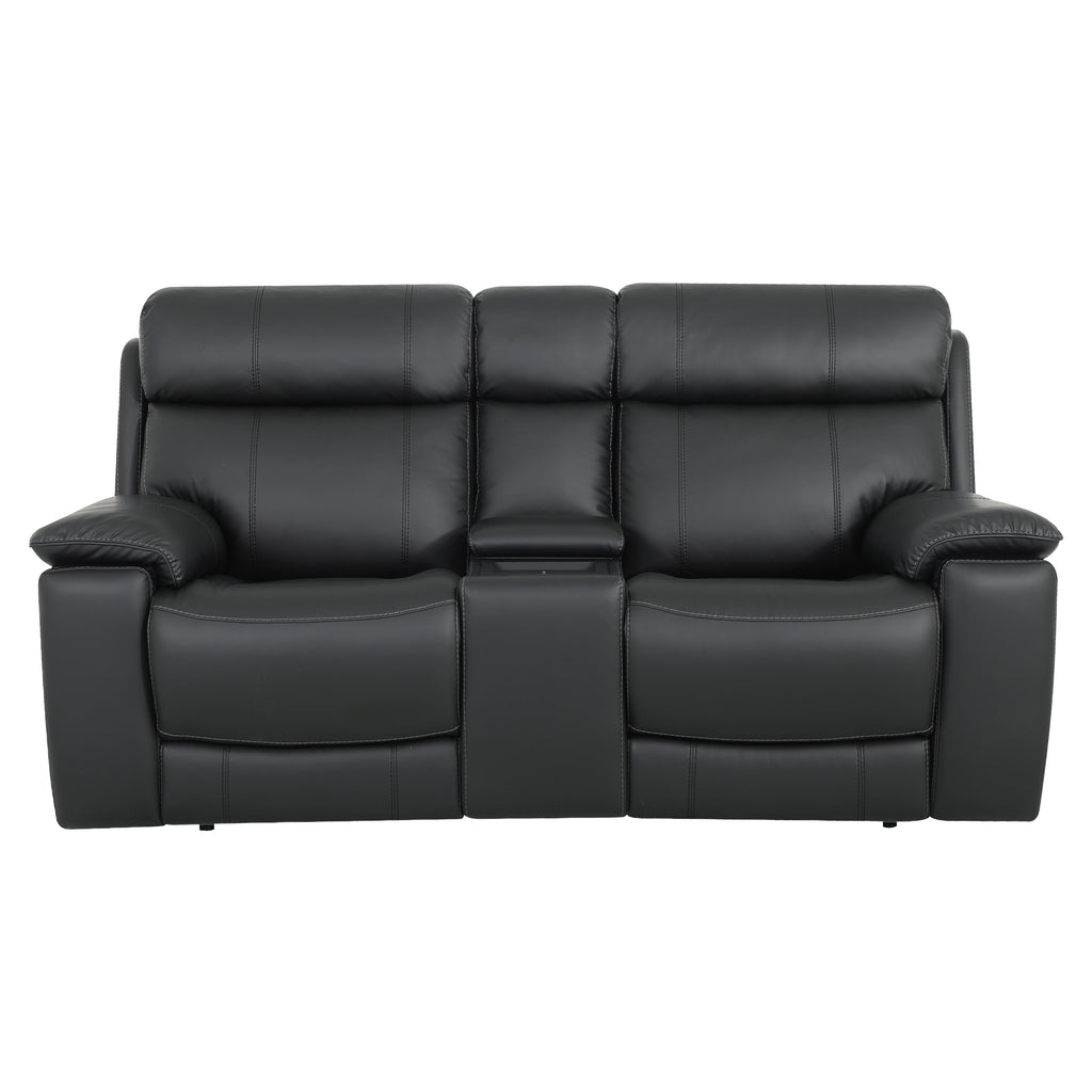Zenith Black Power Console Loveseat