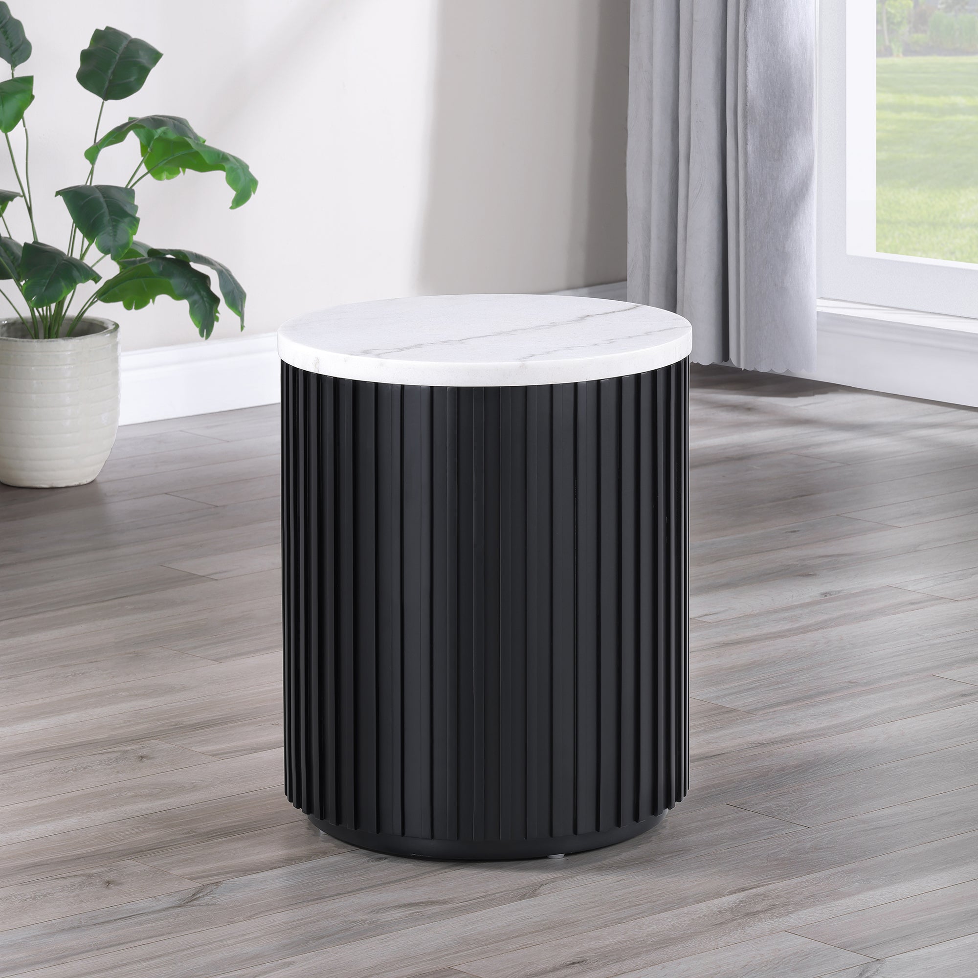 Colvin Black Marble End Table