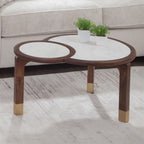 Oormi White Marble Inlay Cocktail Table