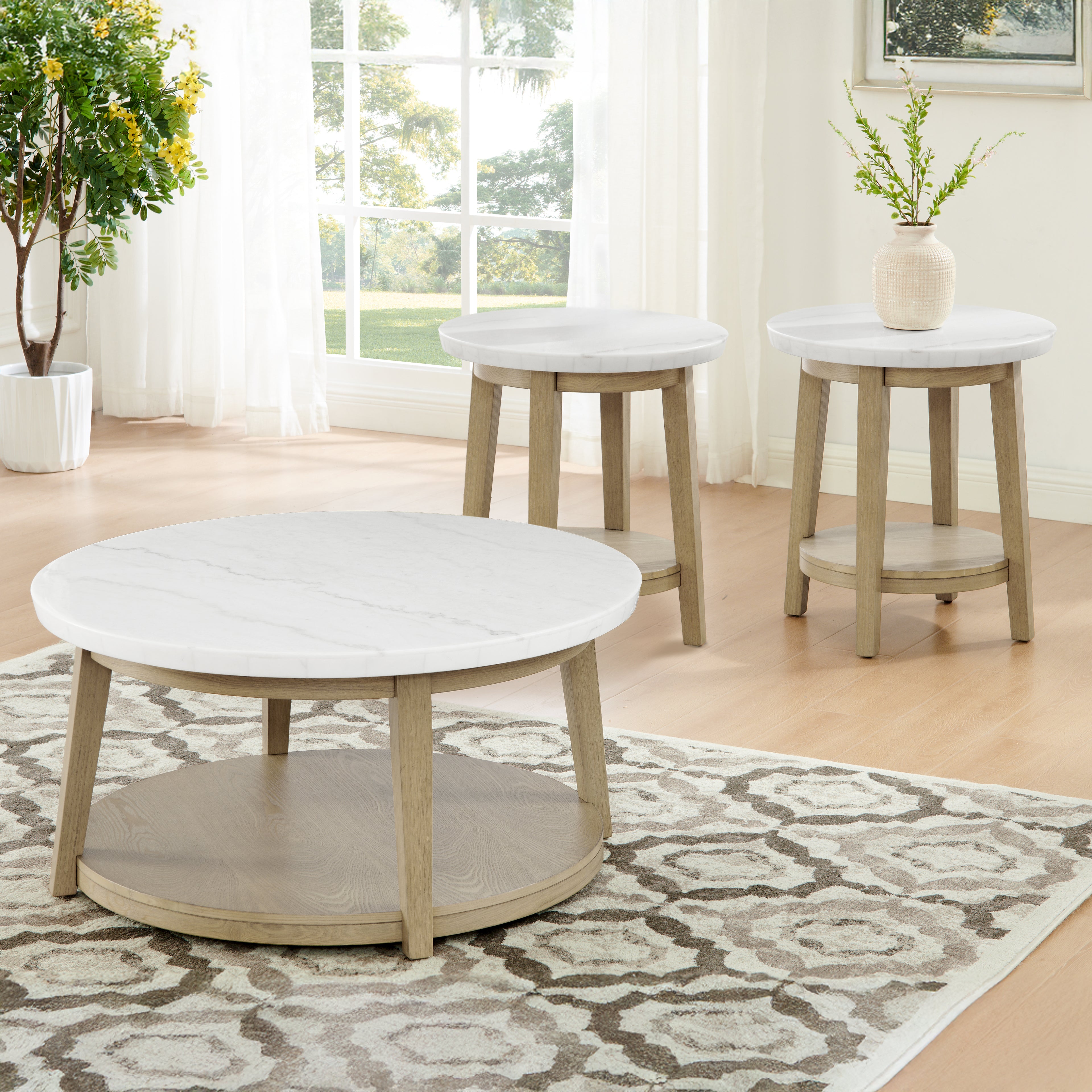 Vida 3-piece Round Table Set (c+2e)