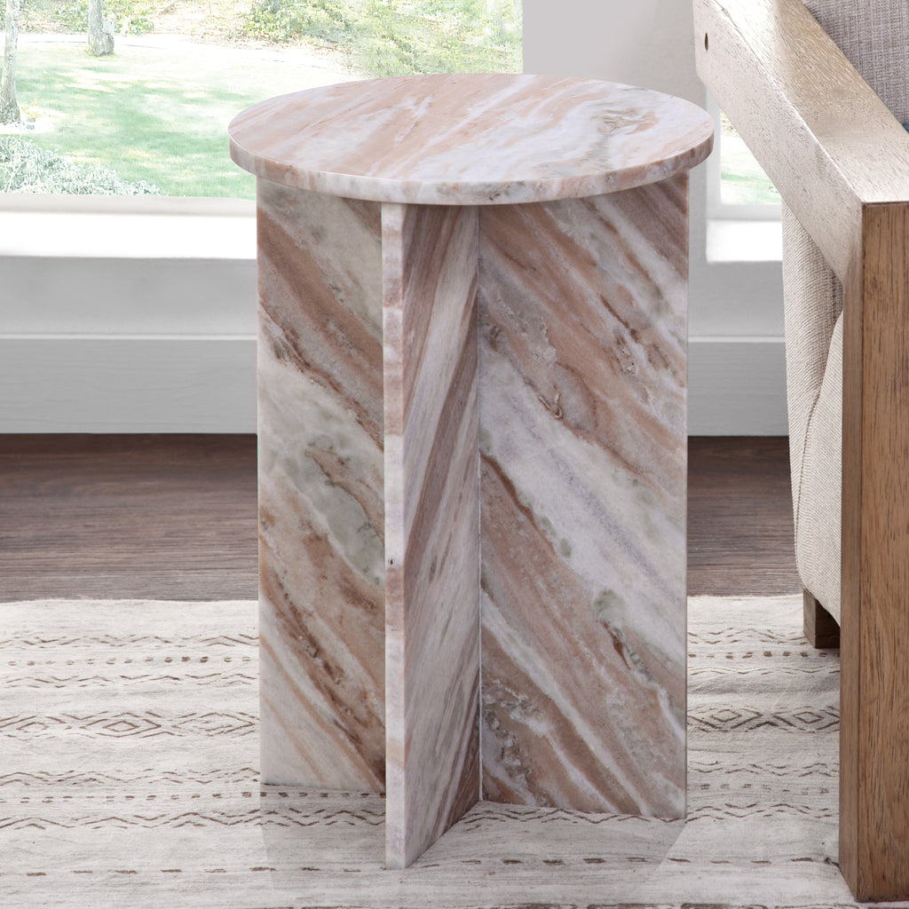 Niki Toronto Brown Marble End Table