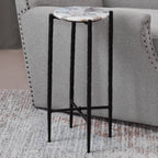 Octavio White Agate Top Chairside Table