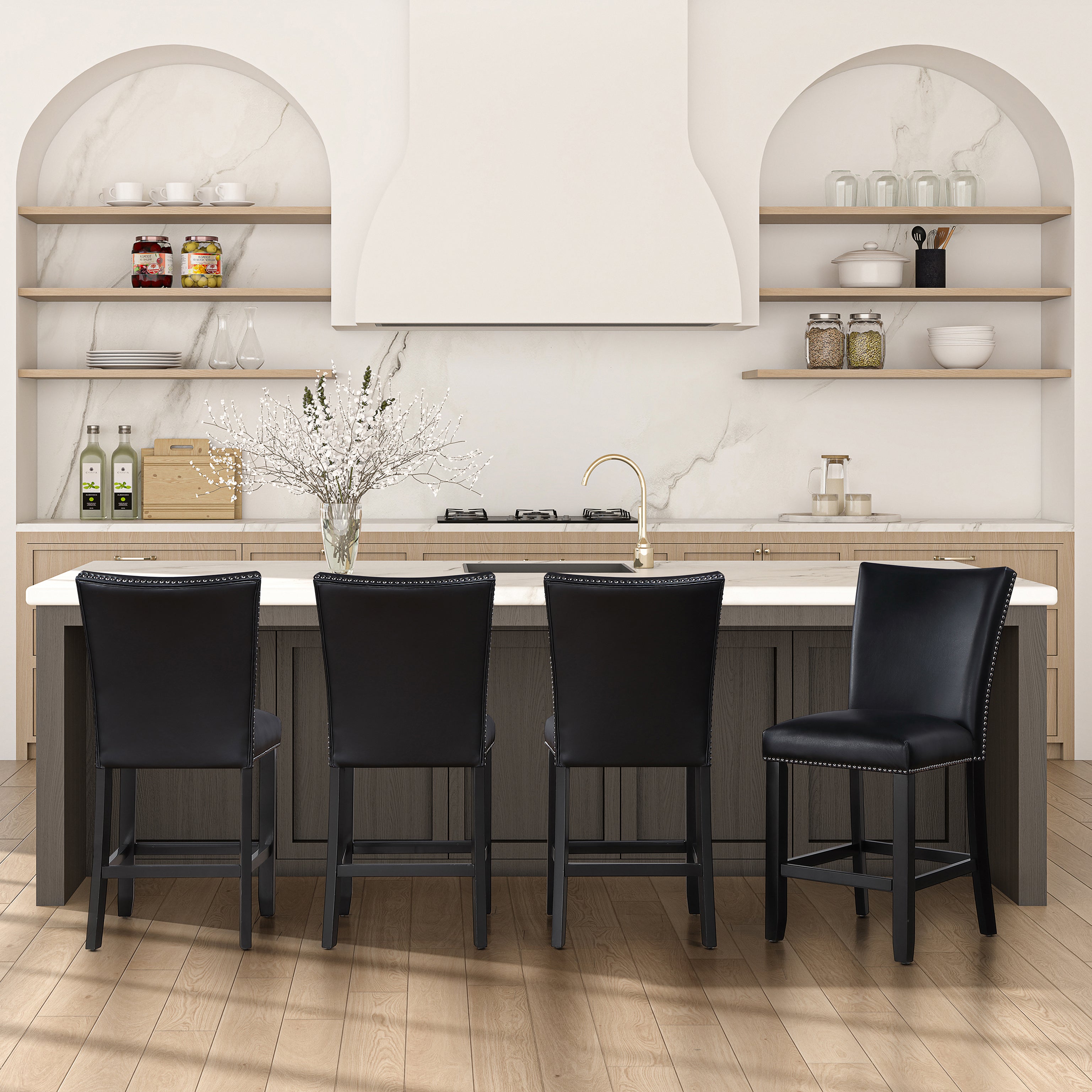 Artemis Black PU Counter chair