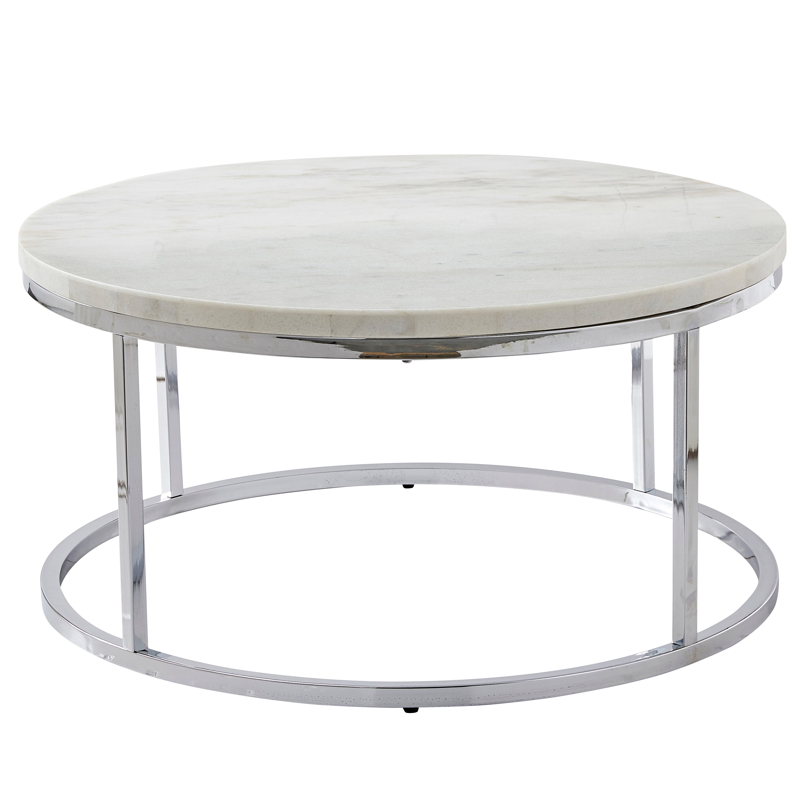 Echo White Chairside End Coffee Table
