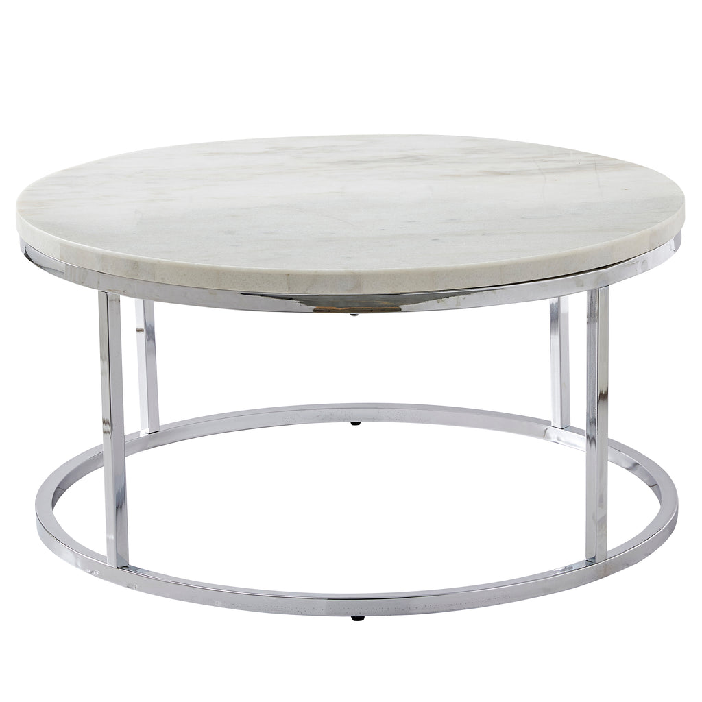 Echo White Marble Top Round