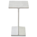 Irma I-Beam White Marble End Table