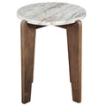 Shavon Brown Marble Top Round End Table