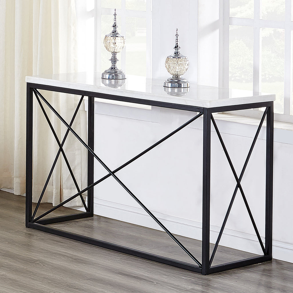Skyler WhiteMarble TopRectangle Sofa Tab