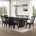 Aubrey Black Rect Table + 8 Vaughn Black