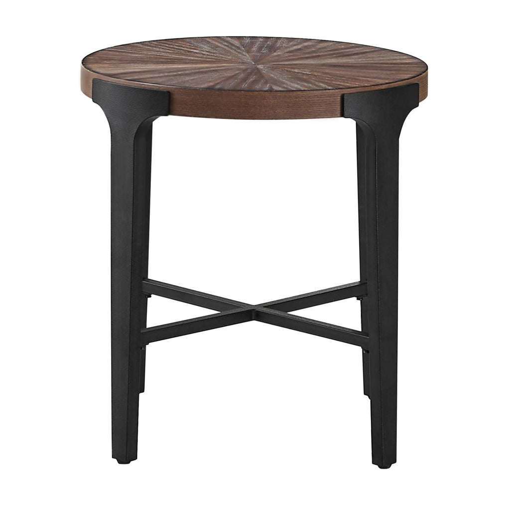 Chevron Round End Table