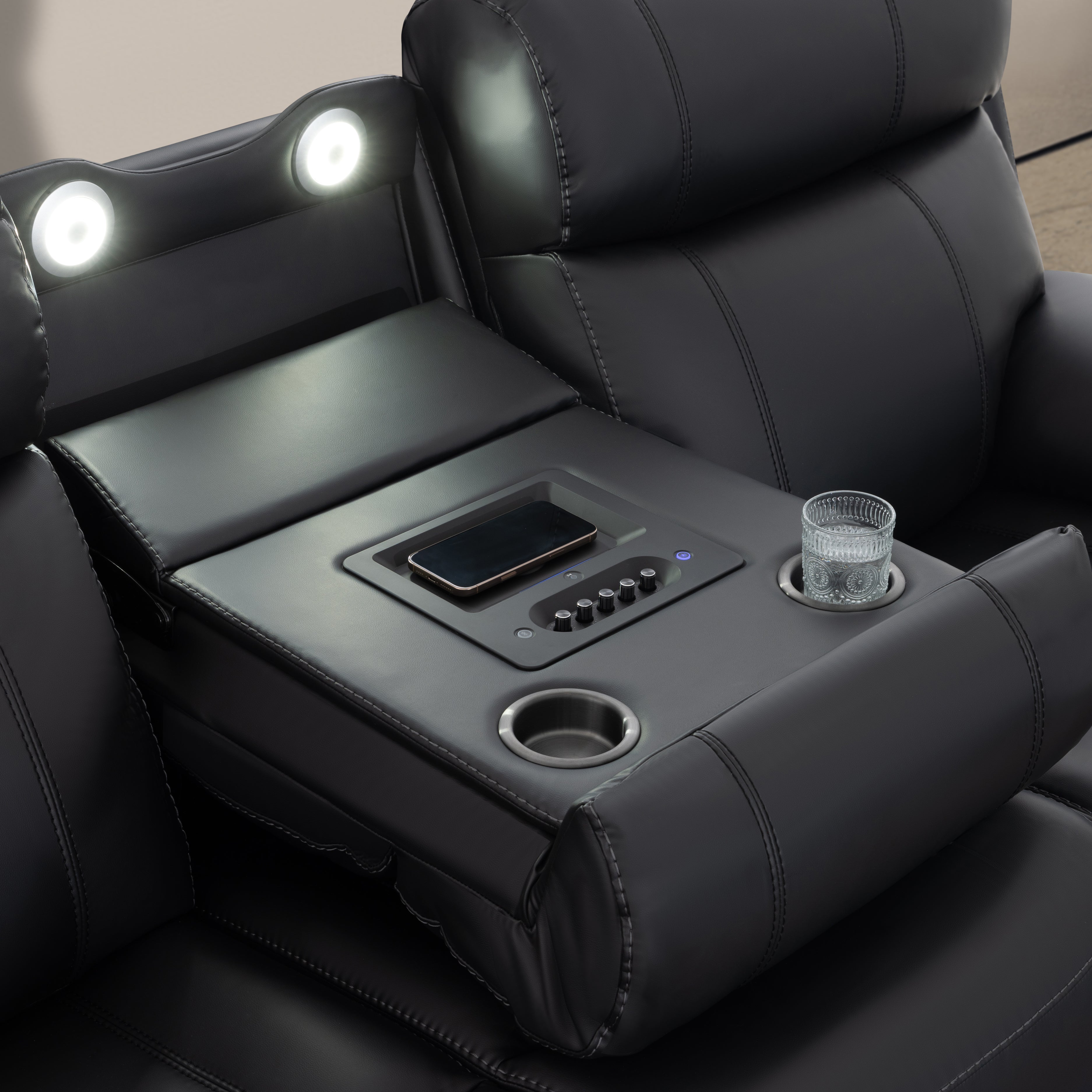 Zenith Black Power Sofa