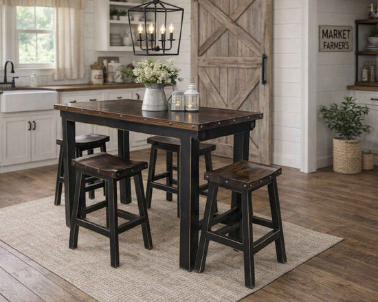 Lauro Walnut & Black Pub Ht.<br>(1 in Stock)