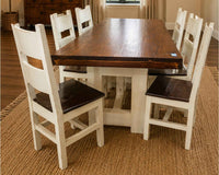 Mesa Cuadrada 7 Pc. Walnut White <br>(1 in Stock)