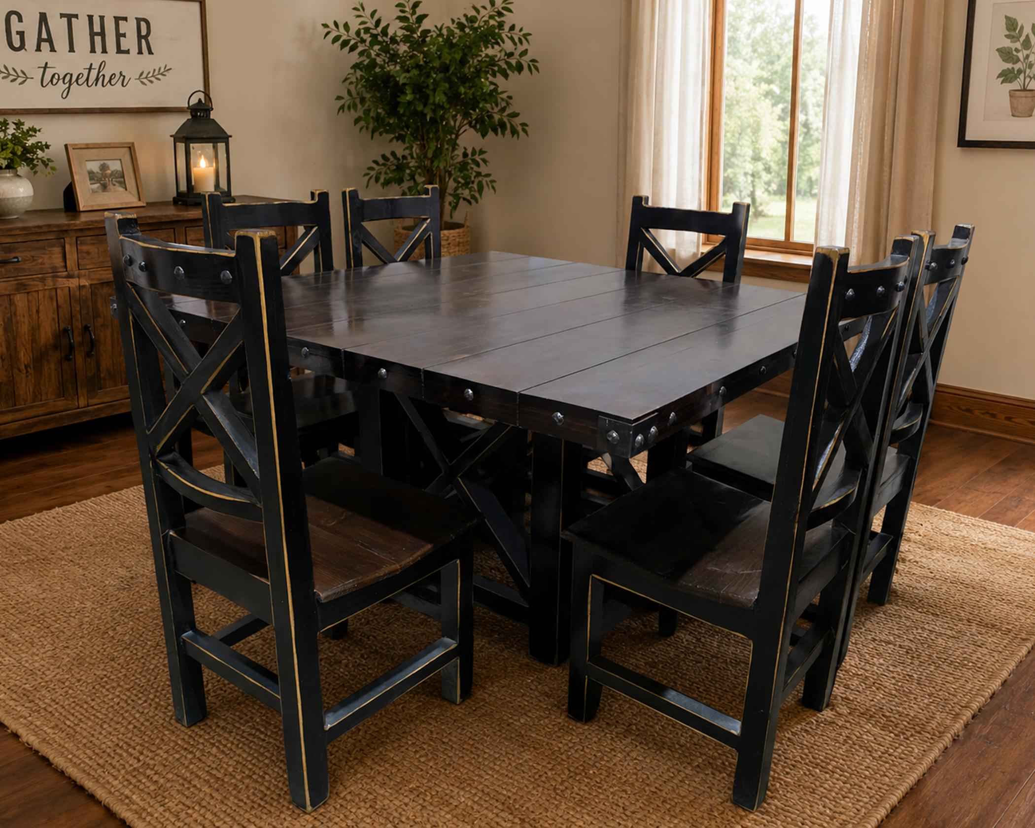 Alonso Walnut Black 7 Pc.<br>(1 in Stock)