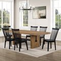 Aubrey Brown Rect Table + 6 Vaughn Black