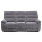 Cozy Gray Manual Recliner Sofa