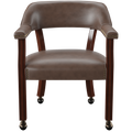 Tournament Arm Chair w/Casters, Brown