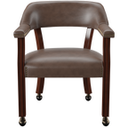 Tournament Arm Chair w/Casters, Brown