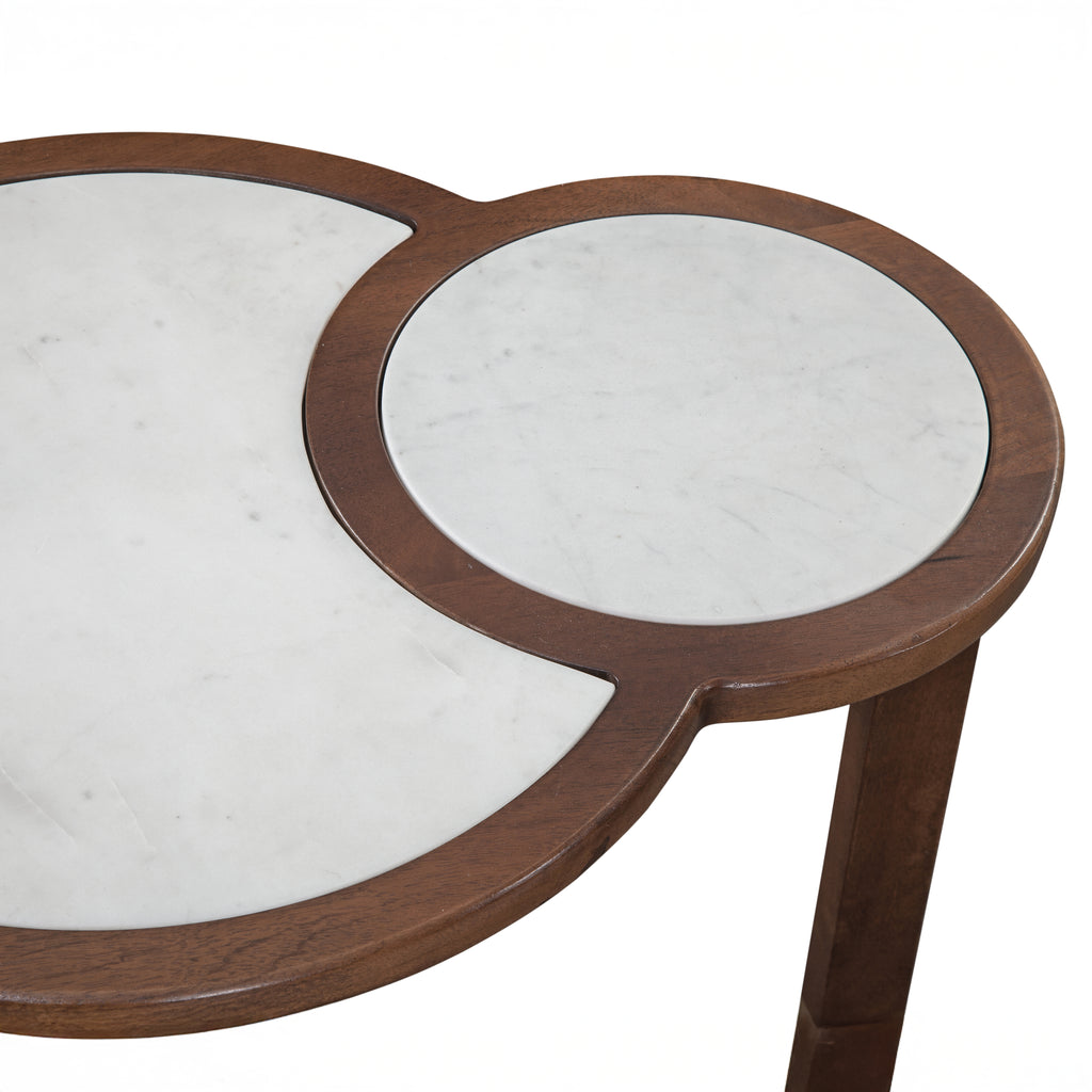 Oormi Banswara White Marble Inlay EndTbl