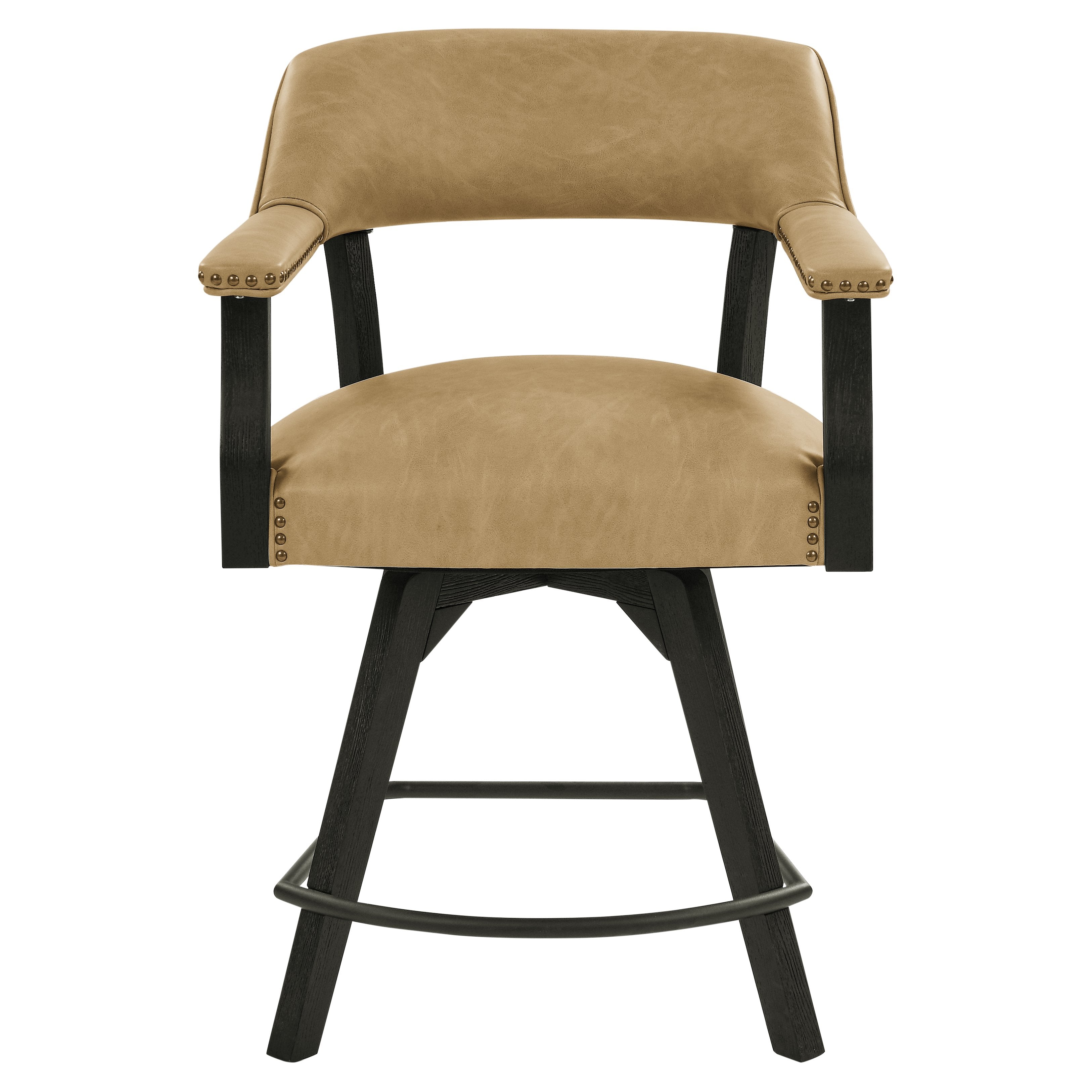 Rylie Swivel Counter Sand PU Arm Chair