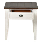 Cayla End Table Dark Oak/White