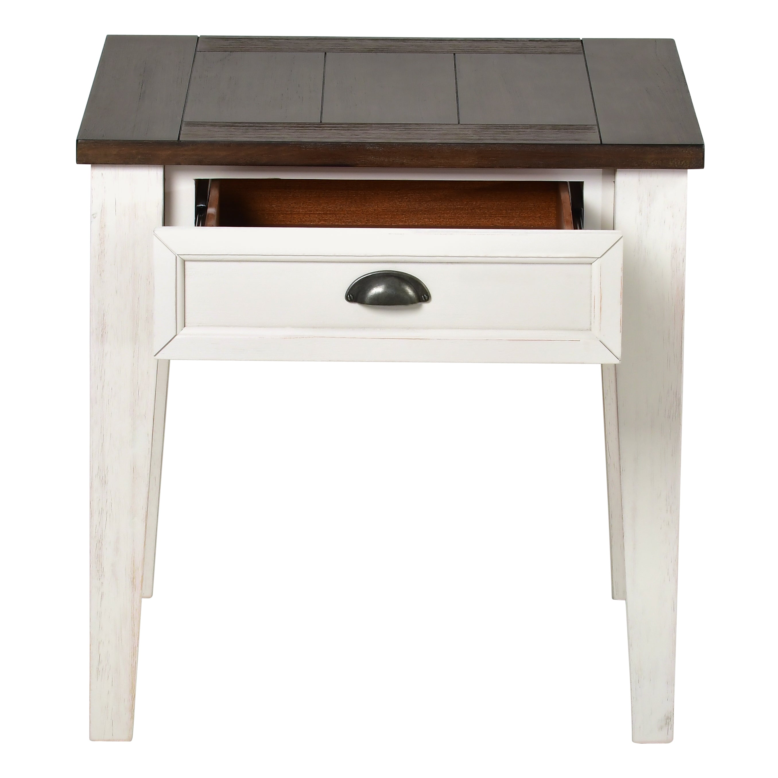 Cayla End Table Dark Oak/White