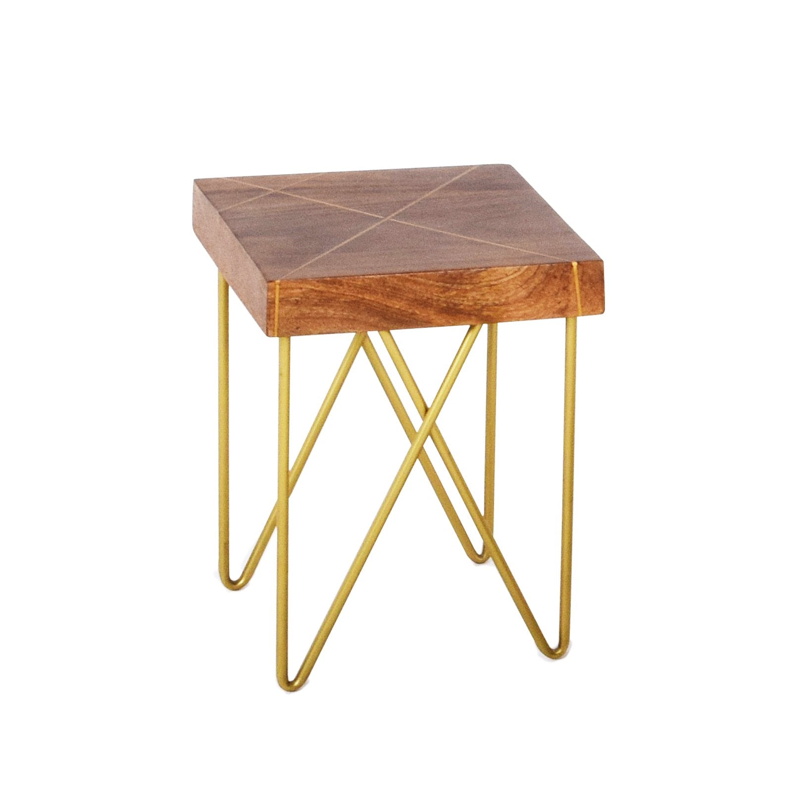 Walter Brass Inlay End Table