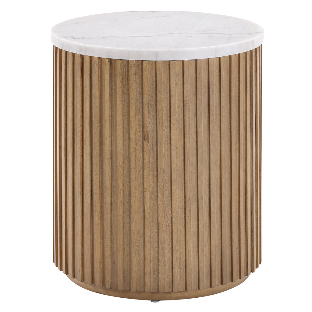 Colvin Brown Marble End Table