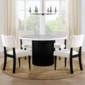 Colvin Black 5pc Dining Set w Marble Top