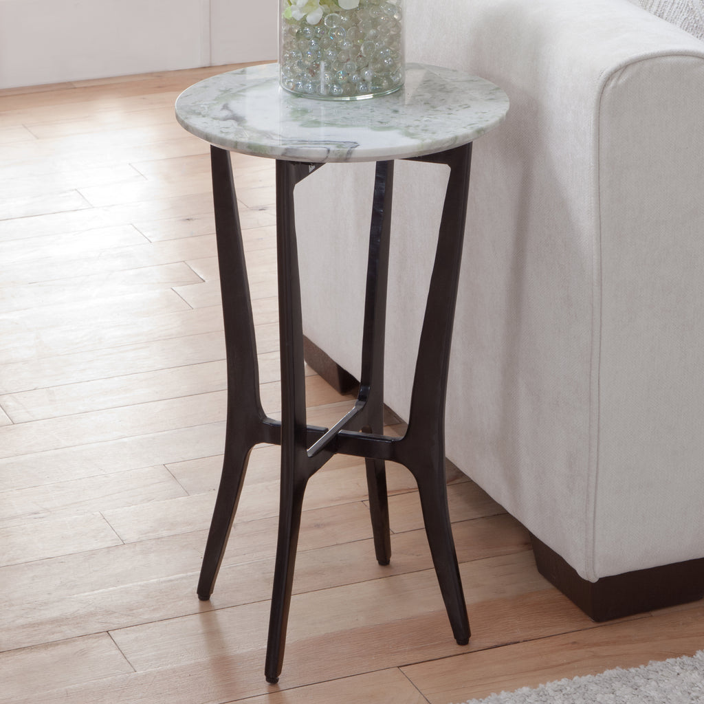 Hoxley Green Onyx Top Round End Table