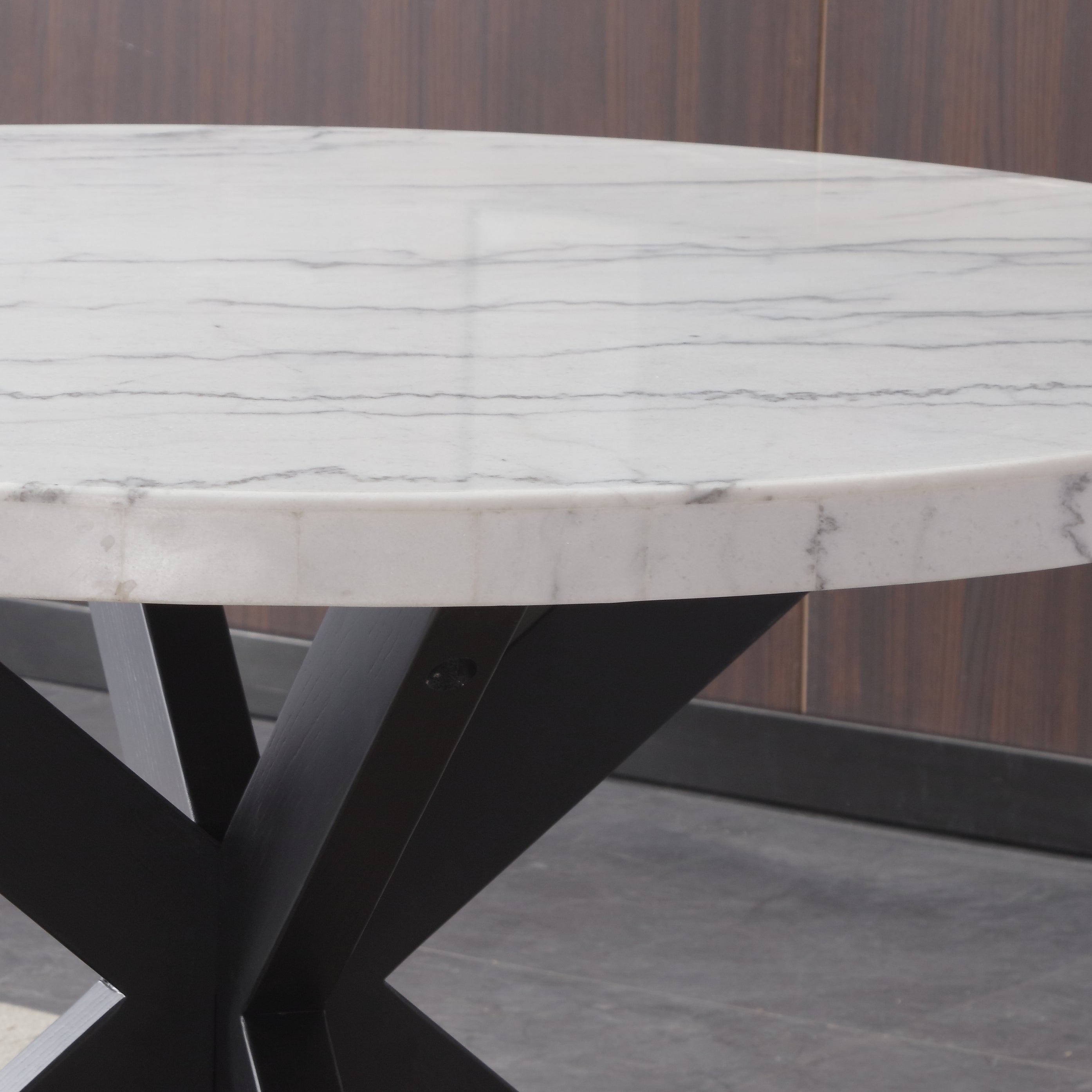 Xena White Marble Top Round