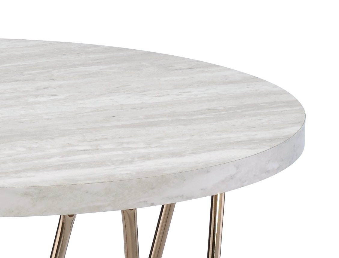 Rowyn Faux Marble Top End Table