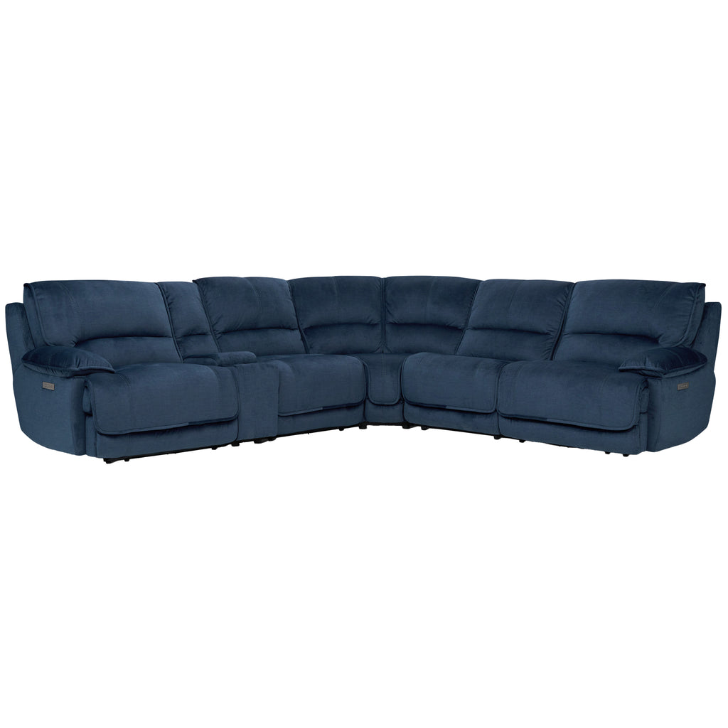 Olsen 6pc Blue Power Sectional