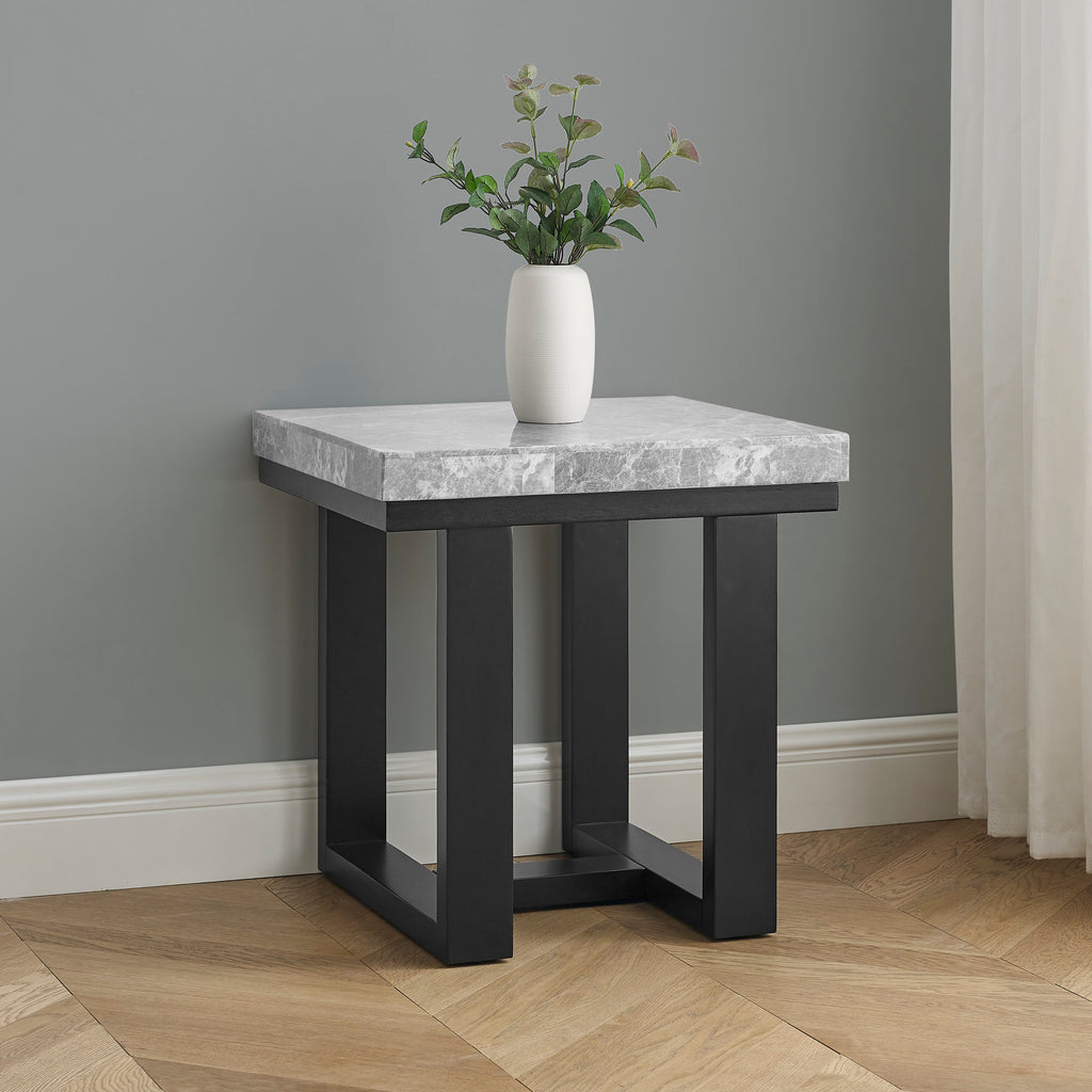 Lucca (Artemis) Gray Marble Top End Tabl