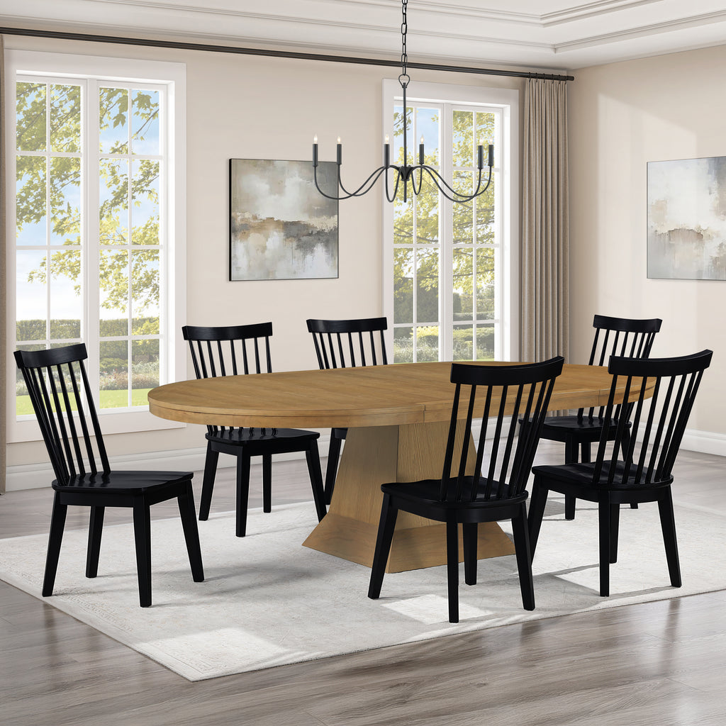 Vaughn Driftwood 7PK Dining Table Set w/