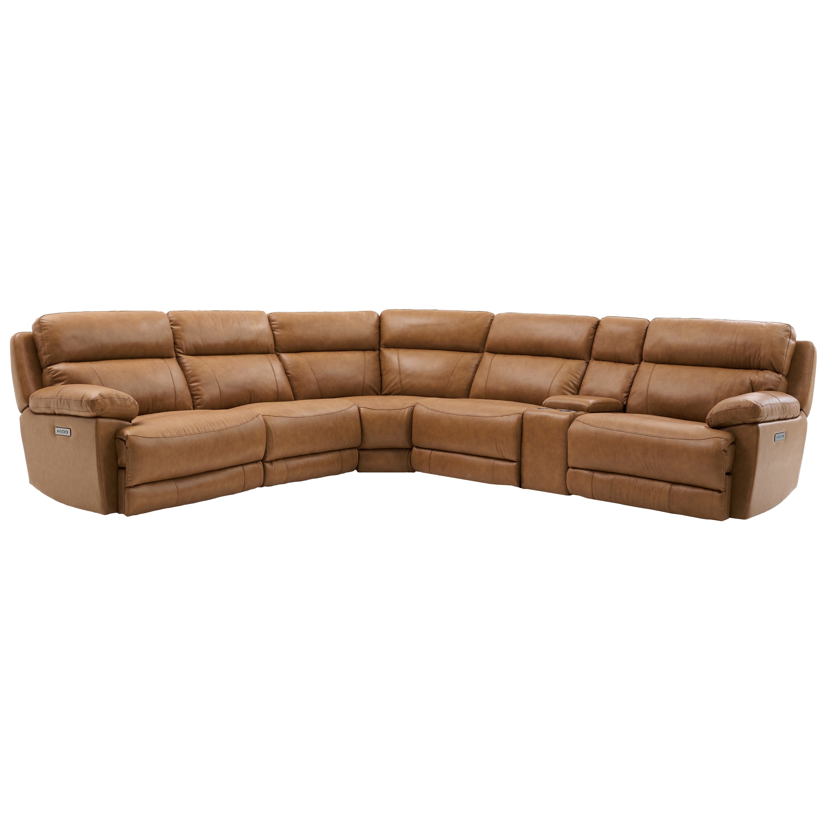 Gatlin 6pc Leather Power Sectional