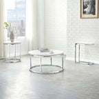 Echo White Chairside End Coffee Table