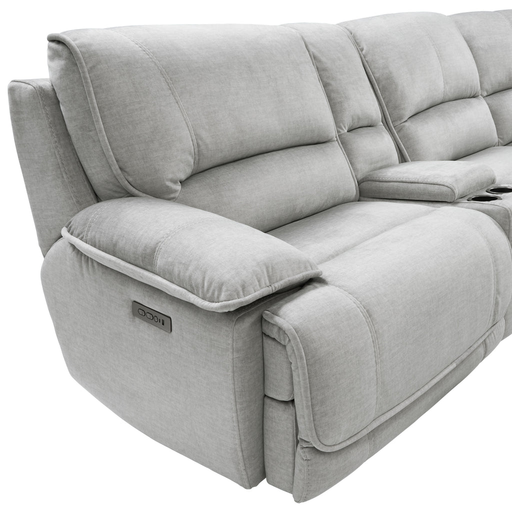 Olsen 6pc Silver Power Sectional