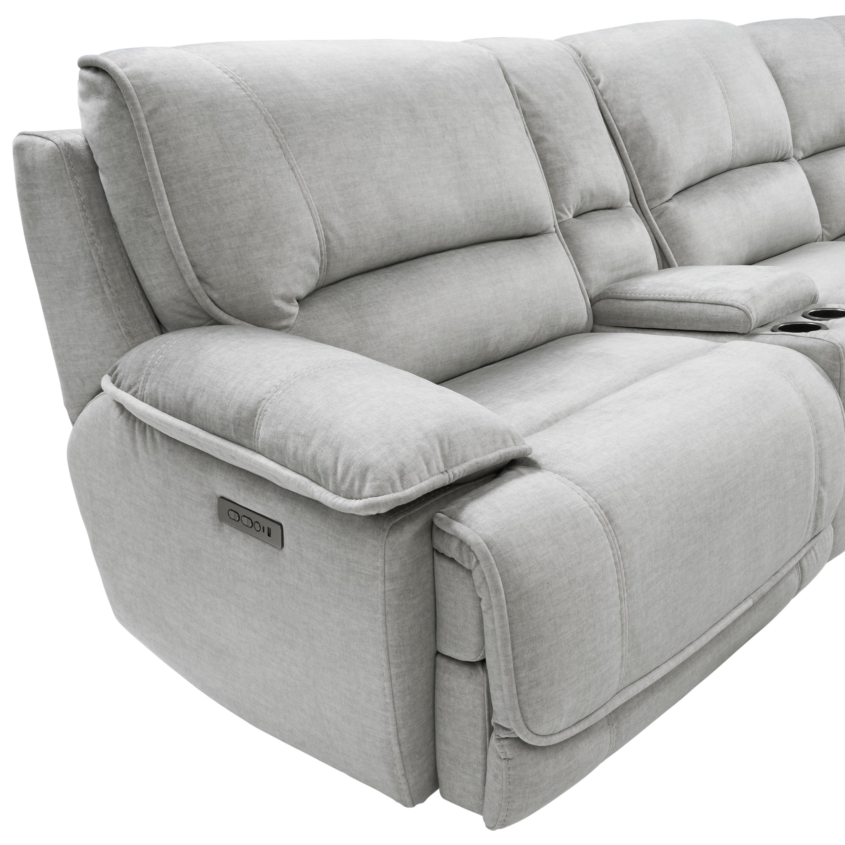 Olsen 6pc Silver Power Sectional