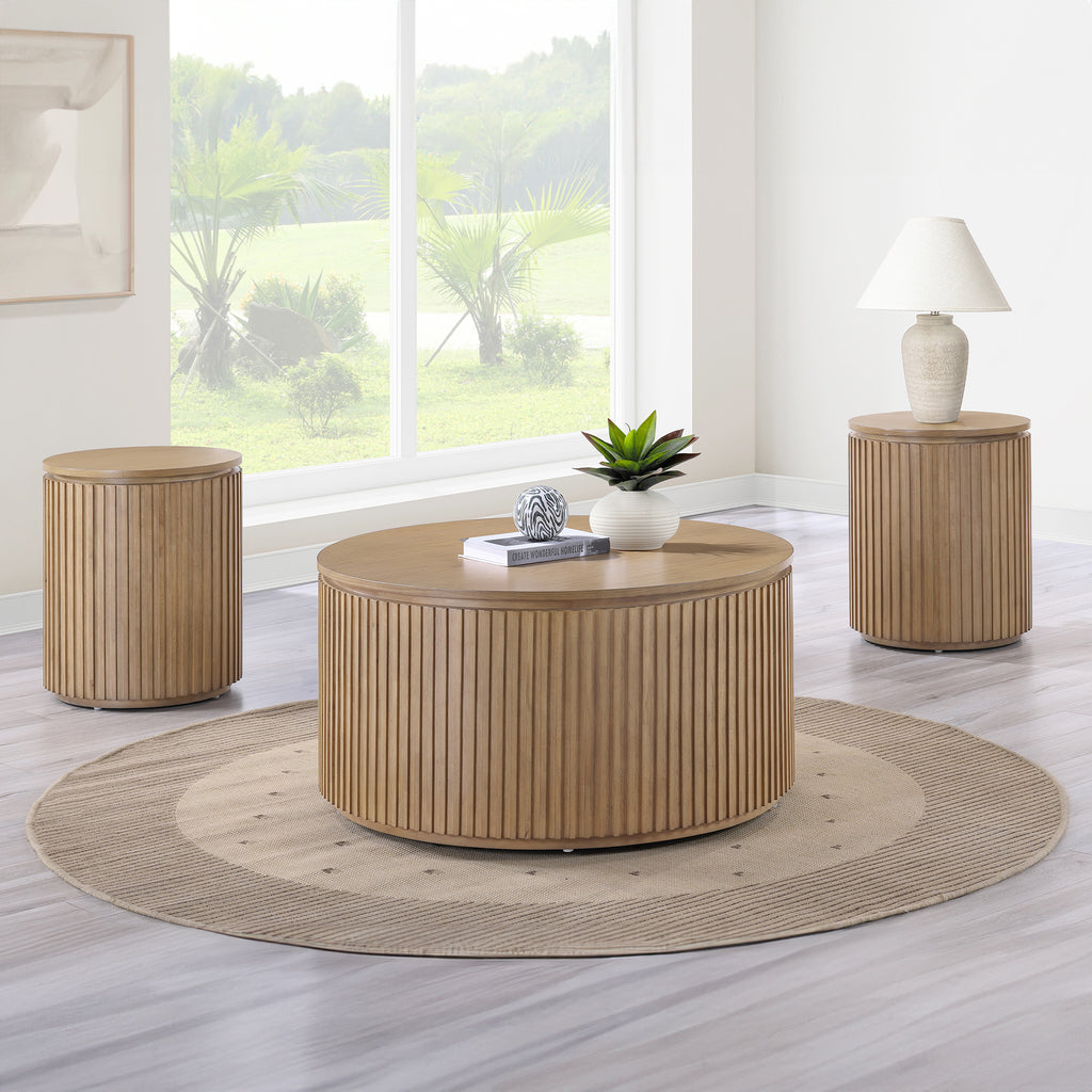 Colvin 3PC Table Set, Brown