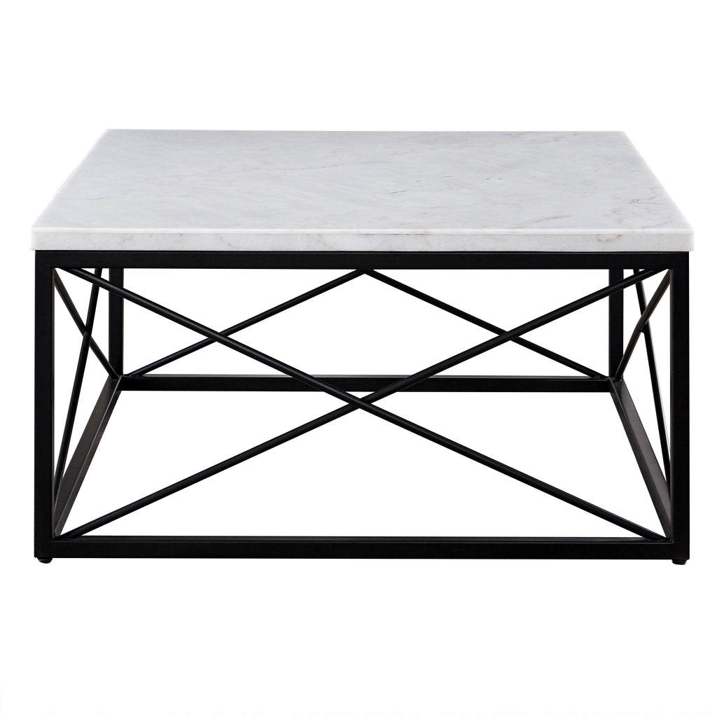 Skyler White Marble Top Square Cocktail