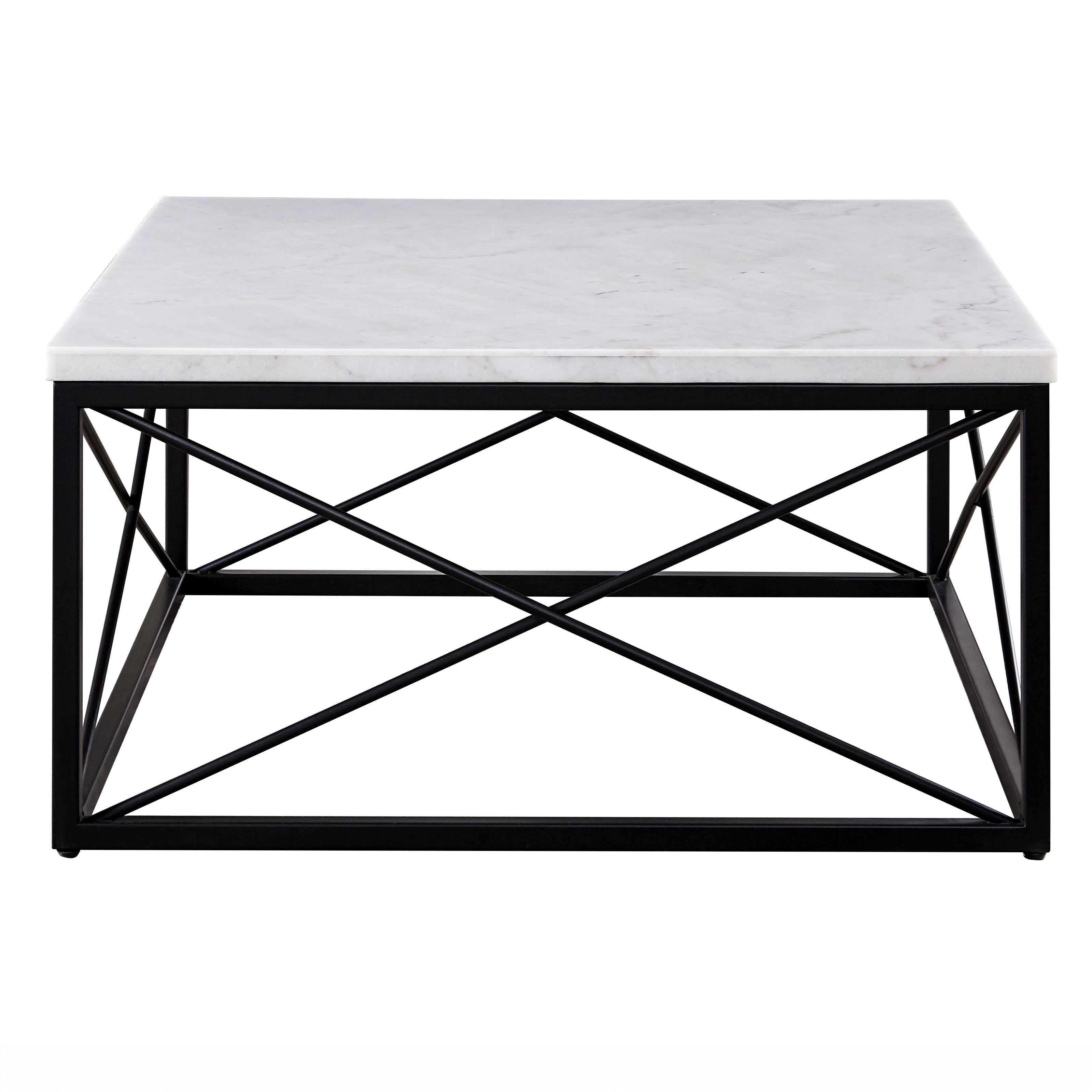 Skyler White Marble Top Square Cocktail