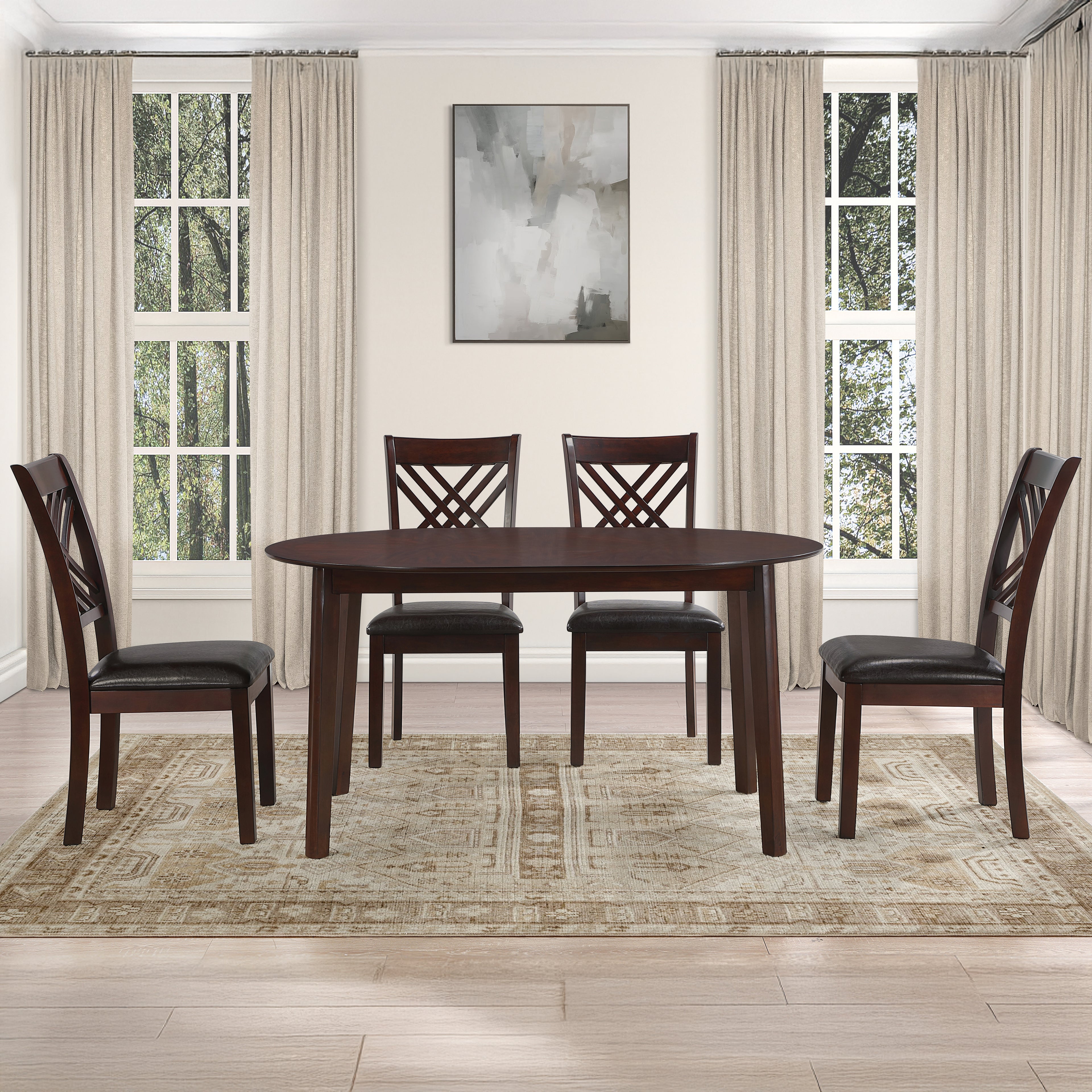 Adrian Oval Table - 5pcs Set (T+4S)